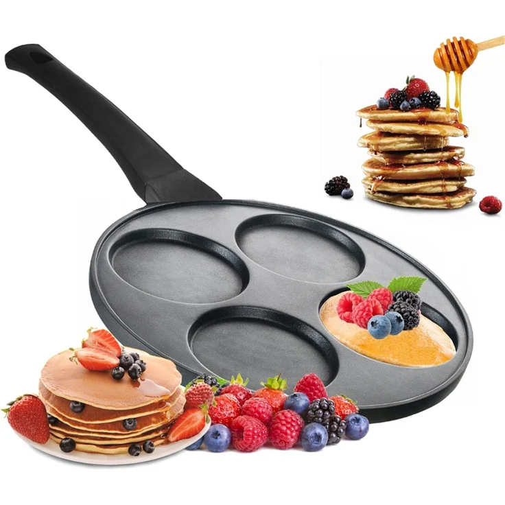 Pancakes Bratpfanne Pancake Pfannkuchen 3-fache Beschichtung Spiegeleier Oladji – Bild 3