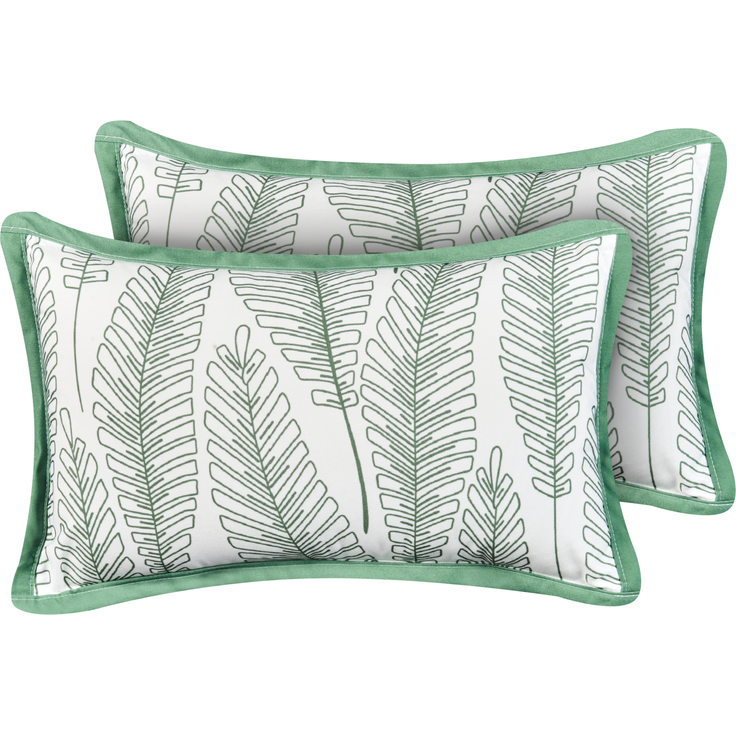 Gartenkissen 2er Set MEADOW Pflanzenmuster 30 x 50 cm Grün