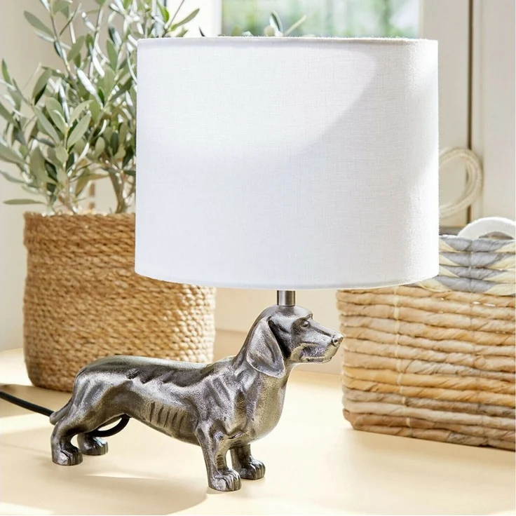 Mirabeau Tischleuchte Tischlampe Wendrel antiksilber/creme – Bild 4