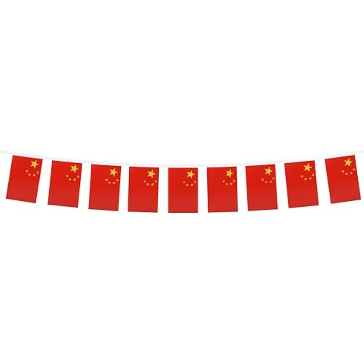 AZ FLAG - Fahnenkette China 6 Meter Mit 20 Flaggen - 21x14 cm - Chinesische Girlande Flaggenkette 14 x 21 cm – Bild 2