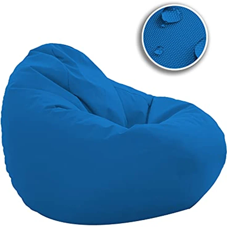 HomeIdeal - Sitzsack XXL Bodenkissen für Erwachsene & Kinder - Geeignet für Gaming oder Entspannen - Indoor wie Outdoor da er Wasserfest ist - mit EPS Perlen, Farbe:Königsblau, Größe:XXL – Bild 4