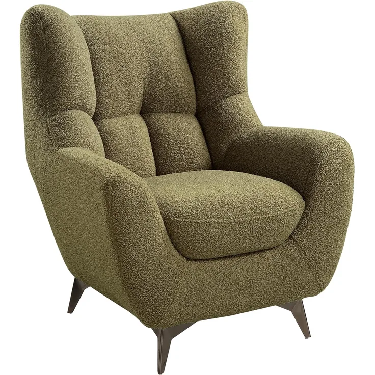 ATLANTIC home collection Sessel Shawn, mit Federkern, trendy Bezug mit Teddyoptik
