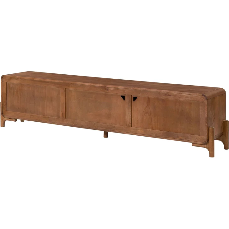 TV-Board Mango/Seegras 220 x 40 x 50 hellbraun lackiert MIZUMI #105 – Bild 9