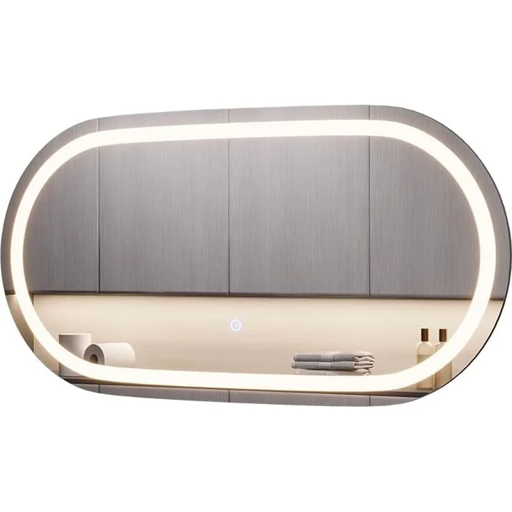 Badezimmerspiegel Miral Glas 80 x 40 cm mit Frontlight Beleuchtung Vicco – Bild 6