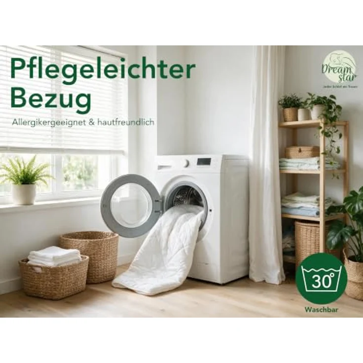 Dreamstar, 7-Zonen Topper mit Gel-Memory- und Komfortschicht, H2/H3, 8 cm hoch, rutschfest, waschbarer Bezug, Weiß – Bild 7