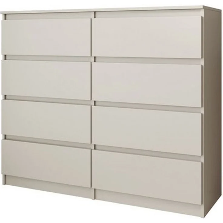 Beautysofa Kommode 100 cm LEMON mit 8 Schubladen (Moderne Schubladenkommode in Weiß oder Kaschmir, Kugelführungen), Sideboard Schlafzimmer Wohnzimmer – Bild 4