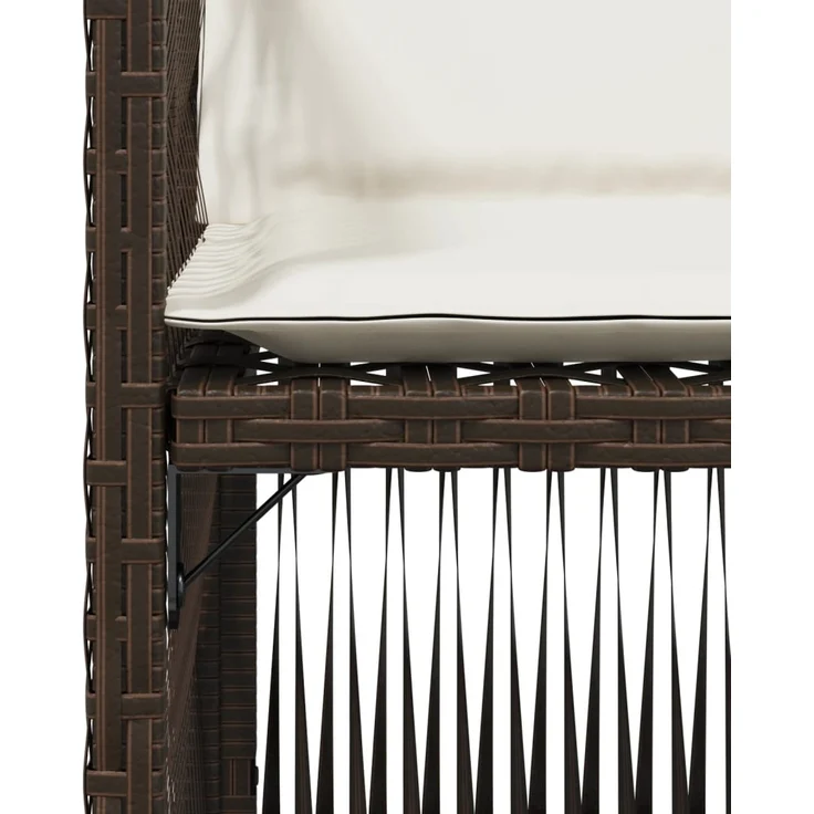 vidaXL Gartenstühle mit Kissen 4 Stk. Braun Poly Rattan 364969 – Bild 8