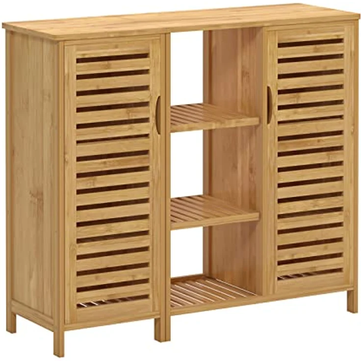 SogesHome Buffets Bambus Beistellschrank Konsole Badezimmerschrank Aufbewahrungsschrank Schrank für Küche Wohnzimmer Badezimmer Hoch- & Midischränke Unterschränke fürs Bad – Bild 8