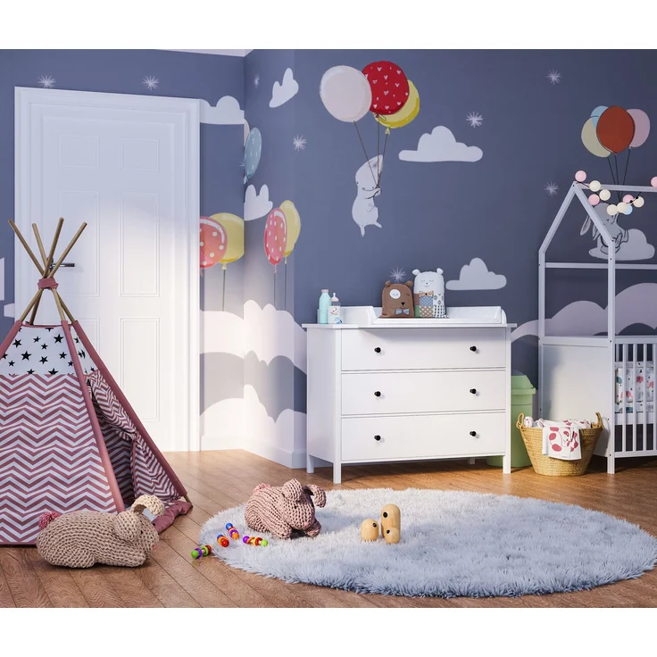 Bellabino 'Oti' Wickelaufsatz für IKEA Kommode Malm, Hemnes, Nordli, weiß, 10 x 74 x 80 cm – Bild 6