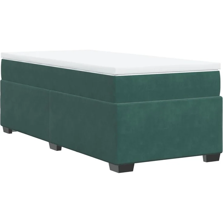 vidaXL Boxspringbett mit Matratze Dunkelgrün 80x200 cm Samt 3285248 – Bild 9