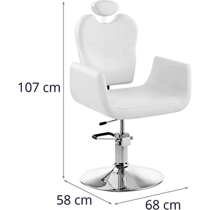 Physa Armlehnstuhl Friseurstuhl Kosmetikstuhl Friseursessel Bedienstuhl Livorno White, Weiß – Bild 3