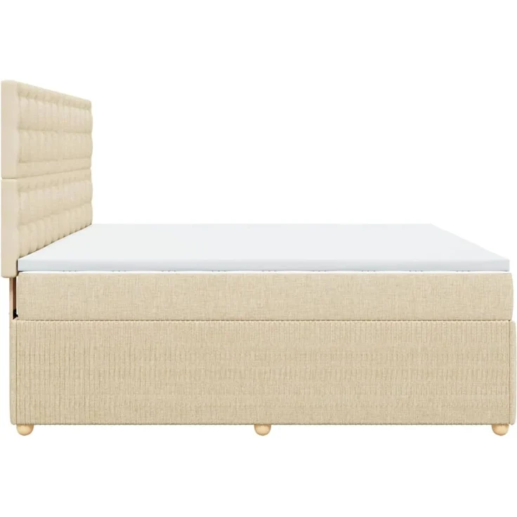 vidaXL Boxspringbett mit Matratze Creme 180x200 cm Stoff 3294454 – Bild 7