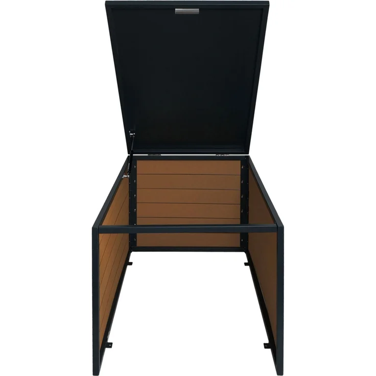 XL Mähroboter-Garage mit Deckel HWC-L45, Dach Unterstand für Rasenmäher, WPC Metall 43x70x90cm ~ Eiche-Optik – Bild 7
