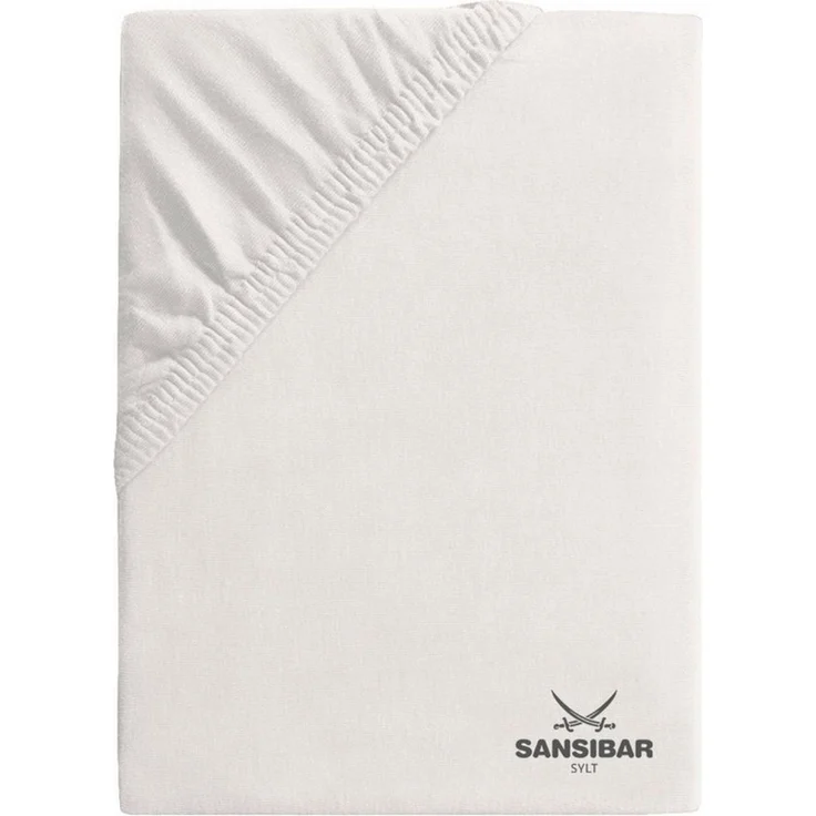 Sansibar Sylt Spannbettlaken Spannbettlaken SANSIBAR Jersey BL 100x200 cm weiß Spannbetttuch – Bild 1