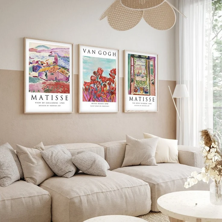 Wallity Leinwandbild Painting: 100% MDF (Thickness: 3 mm), 50 x 35 cm (3 Pieces) E1973, (3 St) – Bild 2