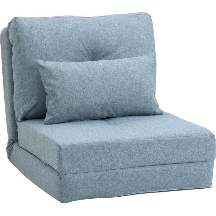 HOMCOM Schlafsessel, Leinen, Metall, Himmelblau, 80L x 60B x 56H cm – Bild 1