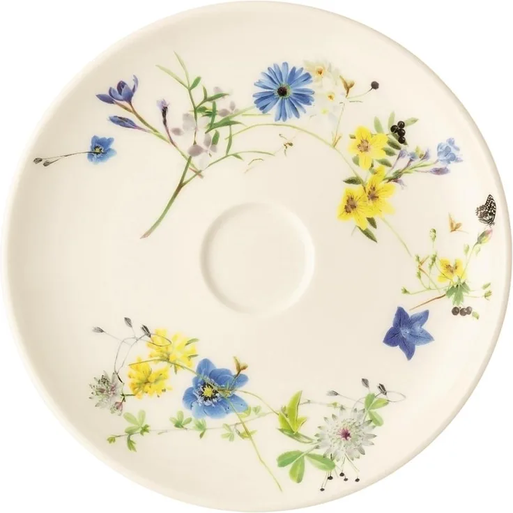 Kombi-Untertasse/Coup Brillance Fleurs des Alpes Rosenthal Kaffeetasse - Mikrowelle geeignet, Spülmaschinengeeignet