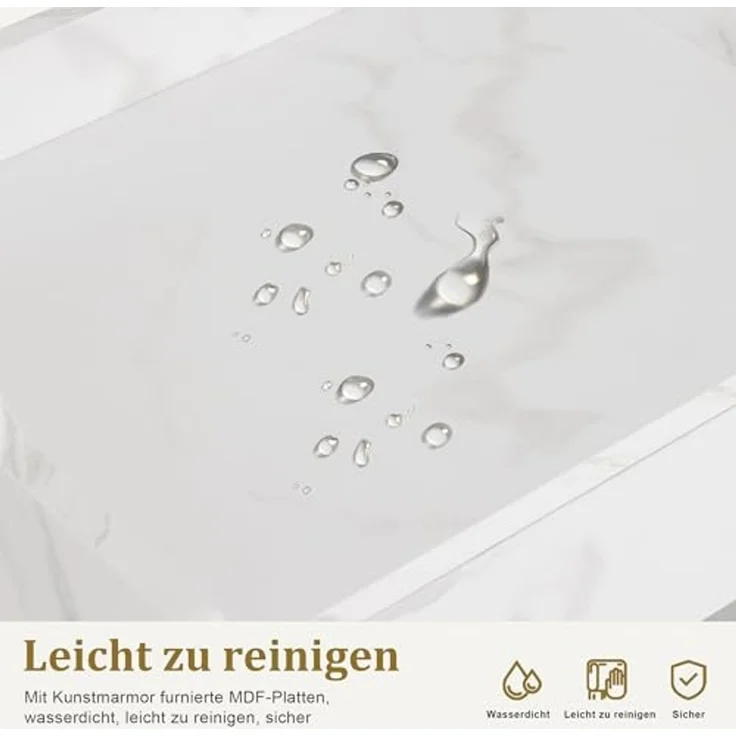 M MCombo Servierwagen mit Rollen & 4 Schubladen, Rollwagen Friseurwagen Weiß, Salon Trolley mit Ablage, Moderner Arbeitswagen für Bad Wohnzimmer, 0062 – Bild 7