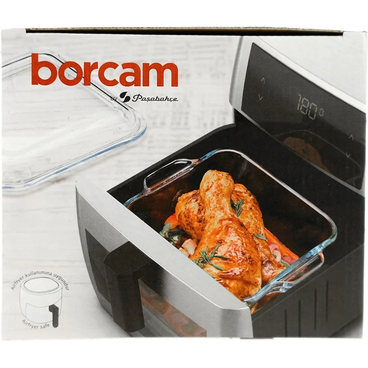 Pasabahce Borcam für Airfryer 1L - Quadratische Kasserolle mit Deckel – Bild 7