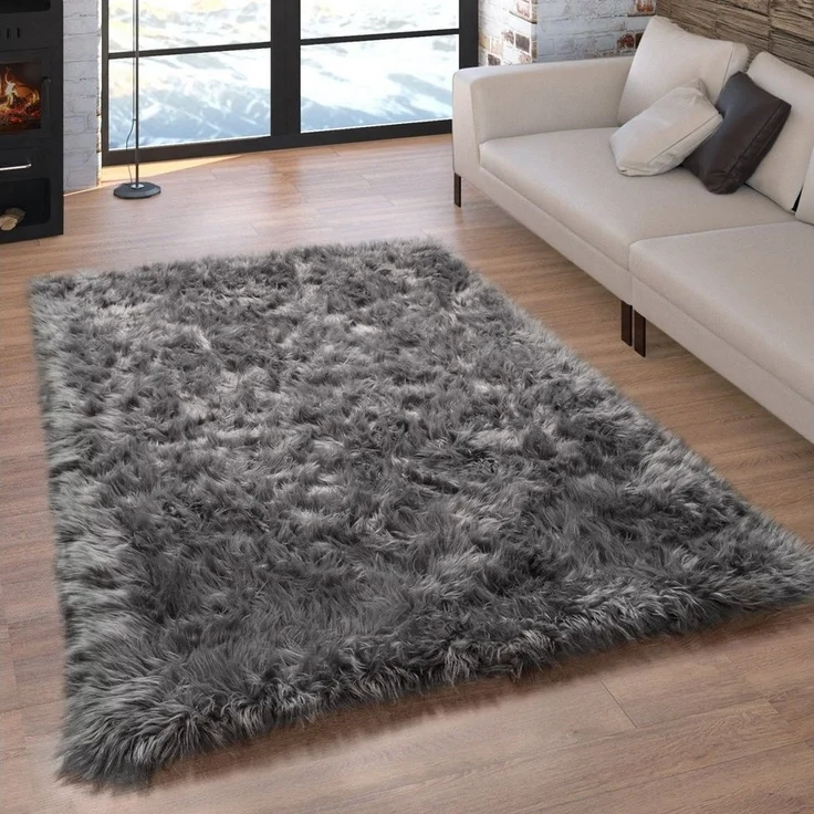 Paco Home Fellteppich Playa 960, rechteckig, Höhe: 64 mm, Kunstfell, Flokati-Optik, Hochflor, weich und flauschig, Uni-Farben – Bild 5