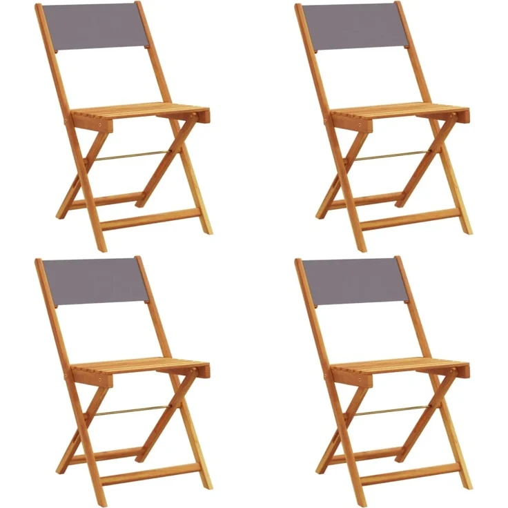 vidaXL Gartenstühle 4 Stk. Klappbar Anthrazit Stoff und Massivholz 3214613 – Bild 1