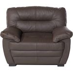 Mivano Ledersessel Royale / Zeitloser, bequemer Sessel mit hoher Rückenlehne / 110 x 86 x 90 / Lederimitat, Braun