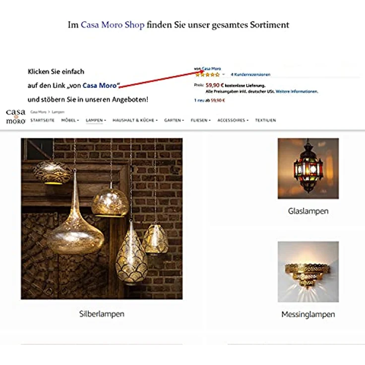 Marokkanische Wandlampe Ruya Weiß – Bild 5