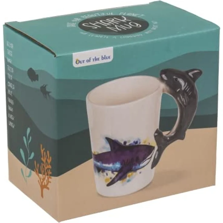 Tasse ca. 300 ml im 3D Design Meereswelt mit verschiedenen Motiven Kaffeetasse Hai – Bild 3