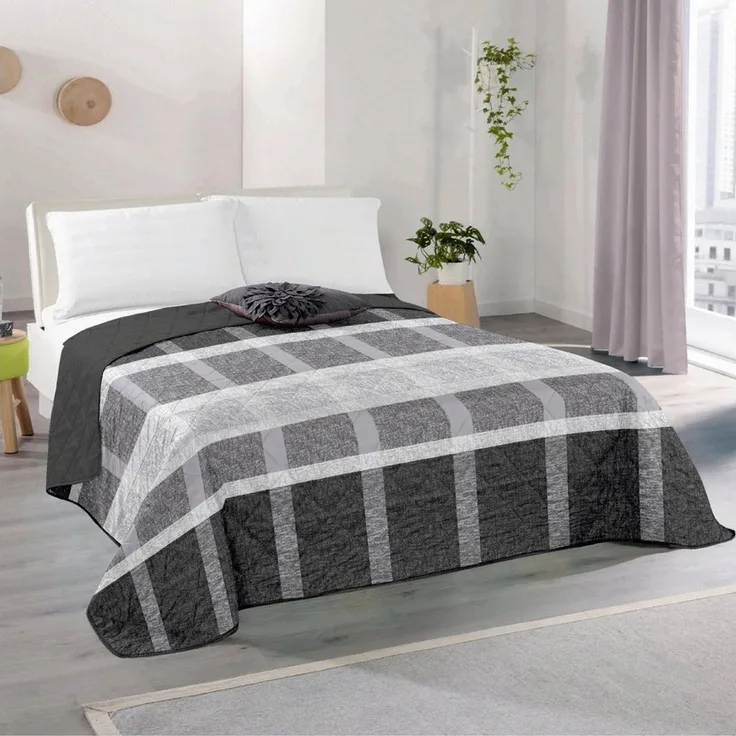 Bestlivings Tagesdecke Home & Living, Tagesdecke 220x240 cm (Anthrazit) gesteppte Decke - Steppdecke