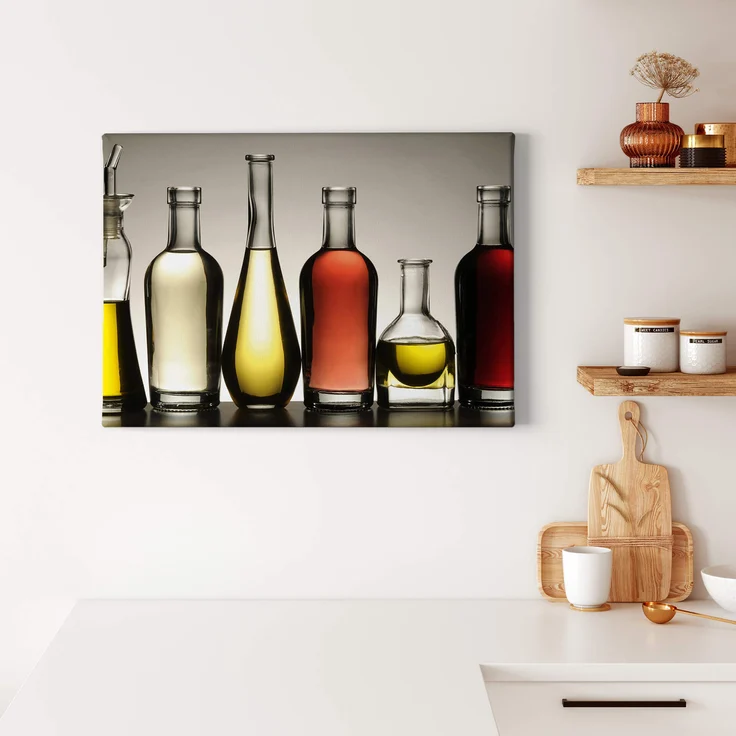 Leinwandbild Öl Küche Grau Schwarz 70x50 DD123049 Keilrahmen Wandbild Leinwand – Bild 2
