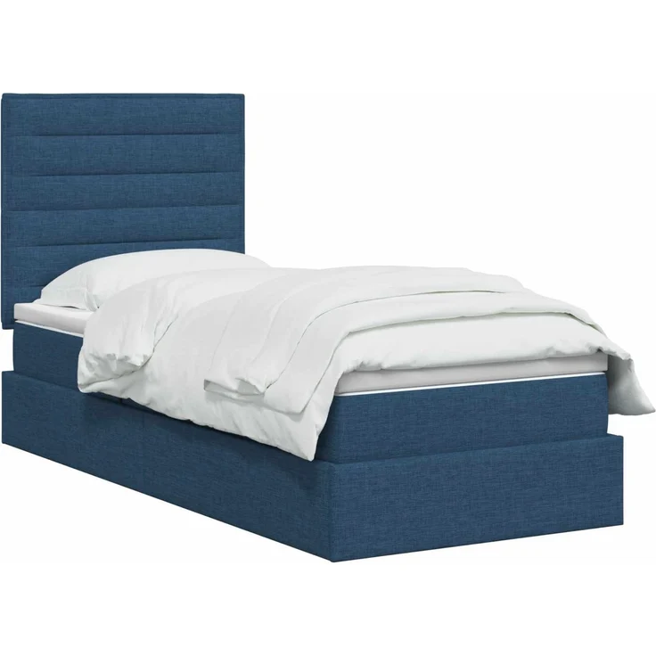 vidaXL Aufbewahrungsbett mit Matratze Blau 90 x 200 cm Stoff 3459419 – Bild 3