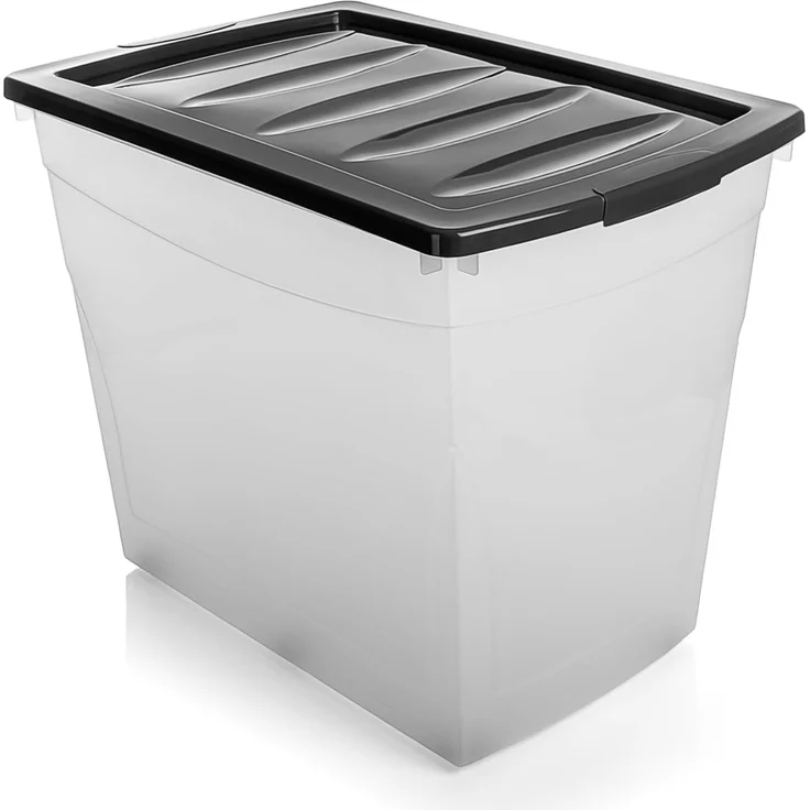 BigDean 3x80 L Aufbewahrungsbox mit Deckel und Rollen groß Budget Line Plastikbox mit Deckel XXL – Bild 8