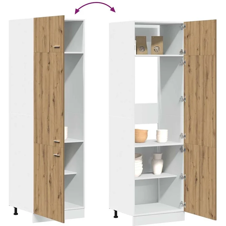 vidaXL Kühlumbauschrank Lyon Artisan-Eiche 60x57x207 cm Holzwerkstoff 856126 – Bild 9