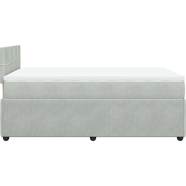 vidaXL Boxspringbett mit Matratze Hellgrau 120x200 cm Samt 3287710 – Bild 9