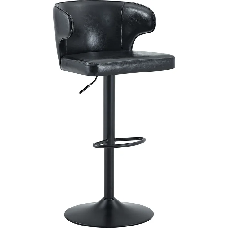 2er Set Barhocker mit Lehne Höhenverstellbar, 360° Drehbar Barstuhl mit Großem Sockel & Fußstütze, Modern Küchenhocker für Bar Küche Theke (Nur Stühle)--Schwarz3--49.7x45x110cm--YOUDENOVA – Bild 9