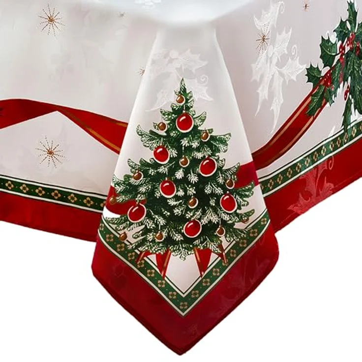 Elrene Villeroy & Boch Toy's Delight Weihnachts-Tischdecke, Weihnachts-Tischdekoration, 152,4x213,4 cm, rechteckig – Bild 2