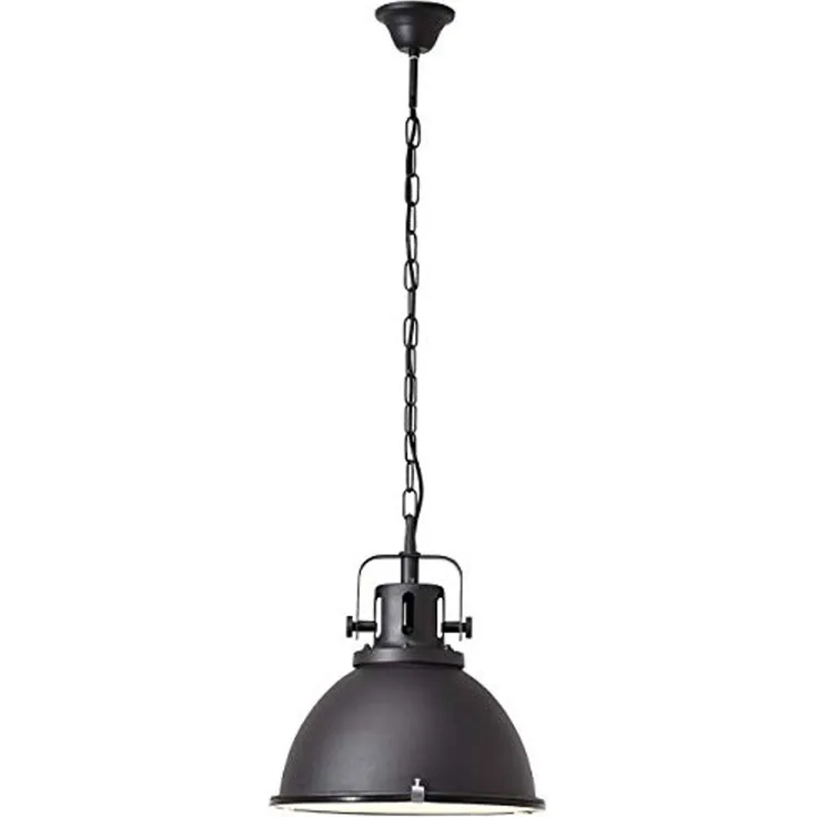BRILLIANT Lampe Jesper Pendelleuchte 38cm Glas schwarz | 1x A60, E27, 60W, geeignet für Normallampen (nicht enthalten) | Kette ist kürzbar