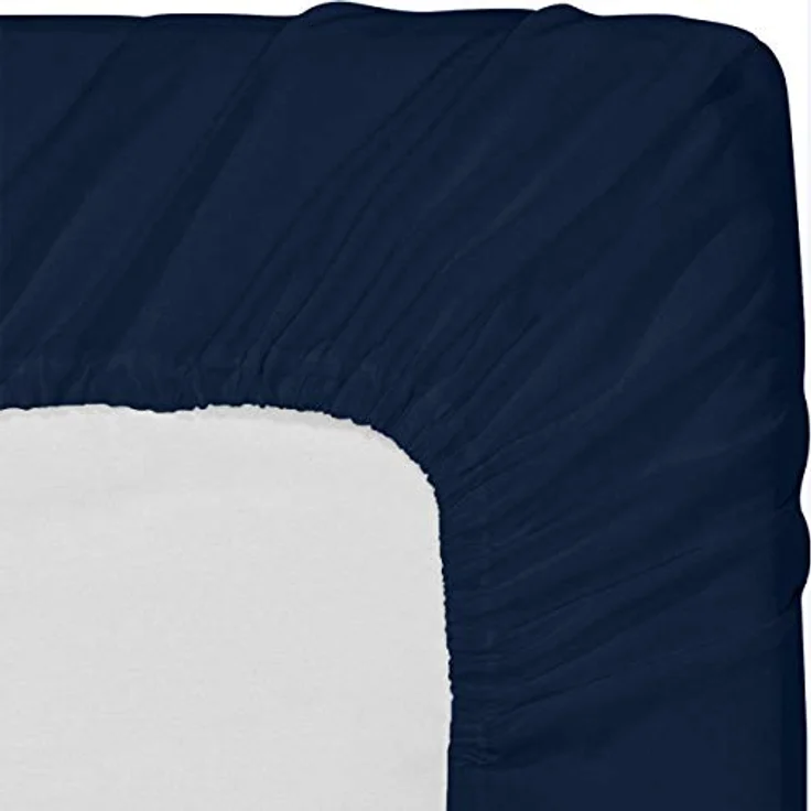 Utopia Bedding Queensize-Spannbettlaken, 6 Stück, weich gebürstete Mikrofaser, Tiefe Taschen, schrumpft und lichtbeständig, pflegeleicht (Marineblau) – Bild 8