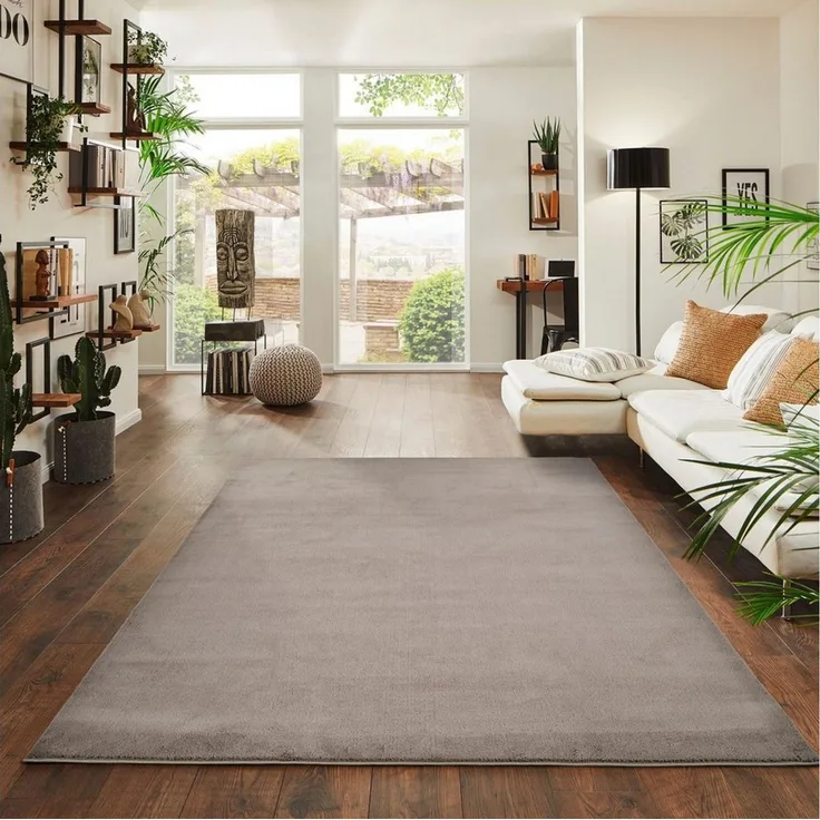 Jimri Teppich Fluffy flauschiger Teppich Läufer Hochwertige Kurzflor Teppich, Rund