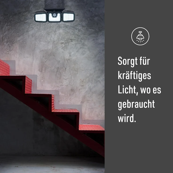 näve LED Solarleuchte Pacita, Sensorschalter, LED fest integriert, Kaltweiß, Wandleuchte, dimmbar in 3 Stufen, Sensor/Dämmerungsschalter – Bild 3