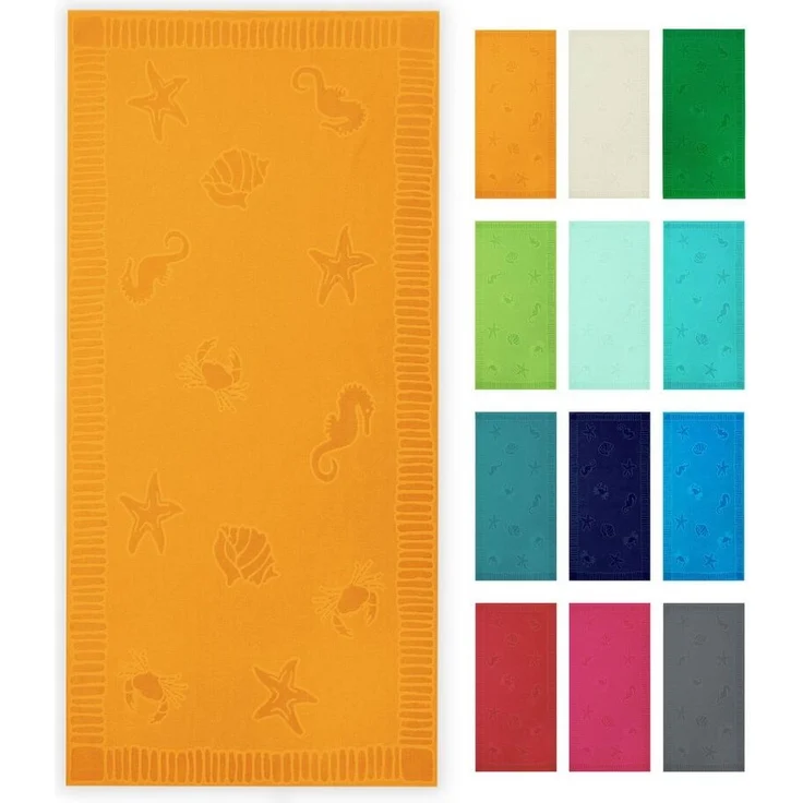 ZOLLNER Strandtuch, Frottier (1-St), 100 x 200 cm, 100% Baumwolle, vom Hotelwäschespezialisten – Bild 5