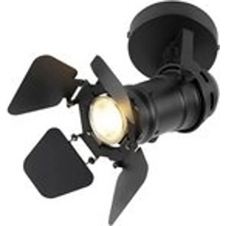 Qazqa LED Aufbaustrahler Movie, ohne Leuchtmittel, GU10, Schwarz, Industrie, Stahl, 1-flammig – Bild 6