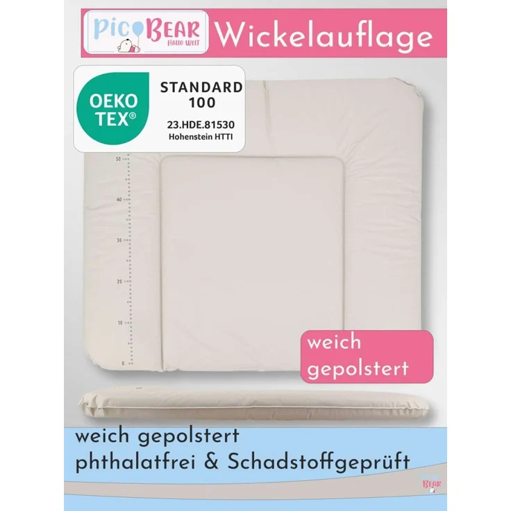 pic Bear weiche Wickelauflage HONEY 85 x 72 cm, Greige : Greige – Bild 2