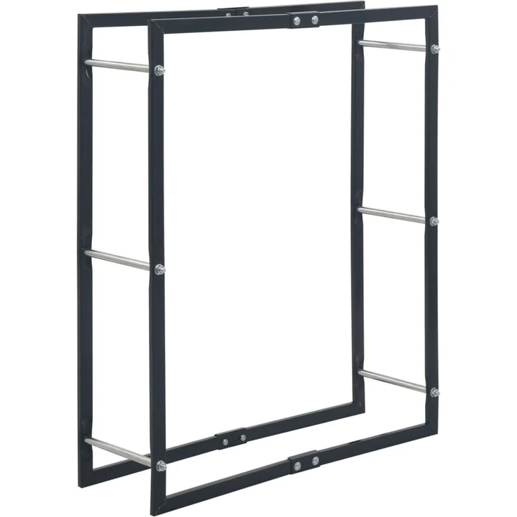 vidaXL Brennholzregal Schwarz 80×25×100 cm Stahl 286287 – Bild 2