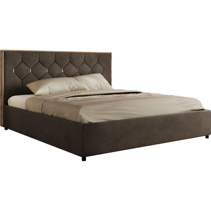 Polsterbett mit Bettkasten LARINO CLASSIC 200x200 cm Lattenrost und Gasdruckfedern, stabiles Bettgestell, modernes Design - Braun Velvet – Bild 5