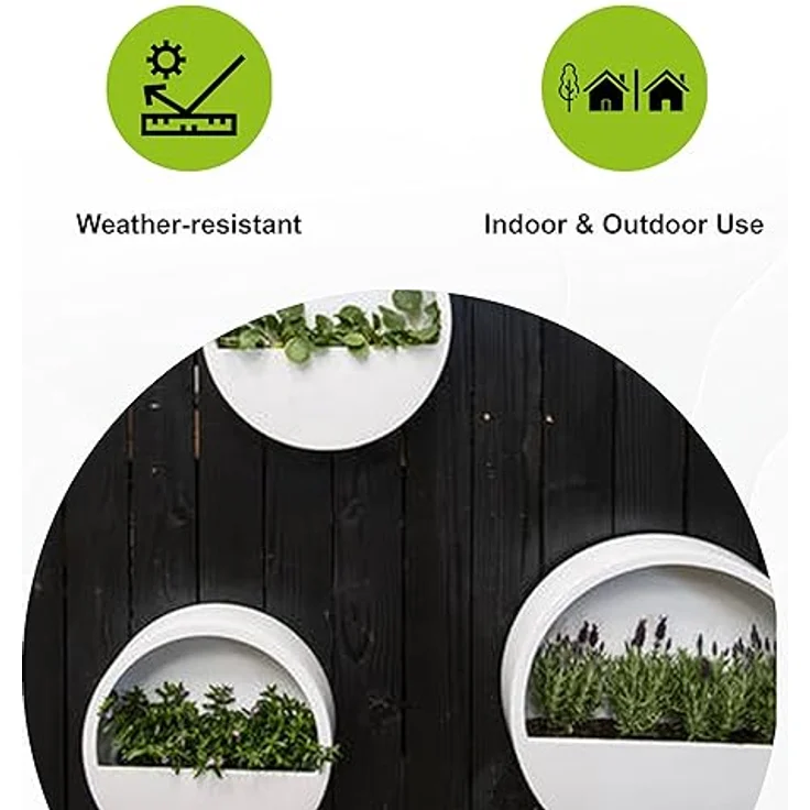 finestgreen Pflanzkübel Hanging Wally Wandgefäß, aus Fiberstone, wasserdicht, frostfest und UV-beständig – Bild 5