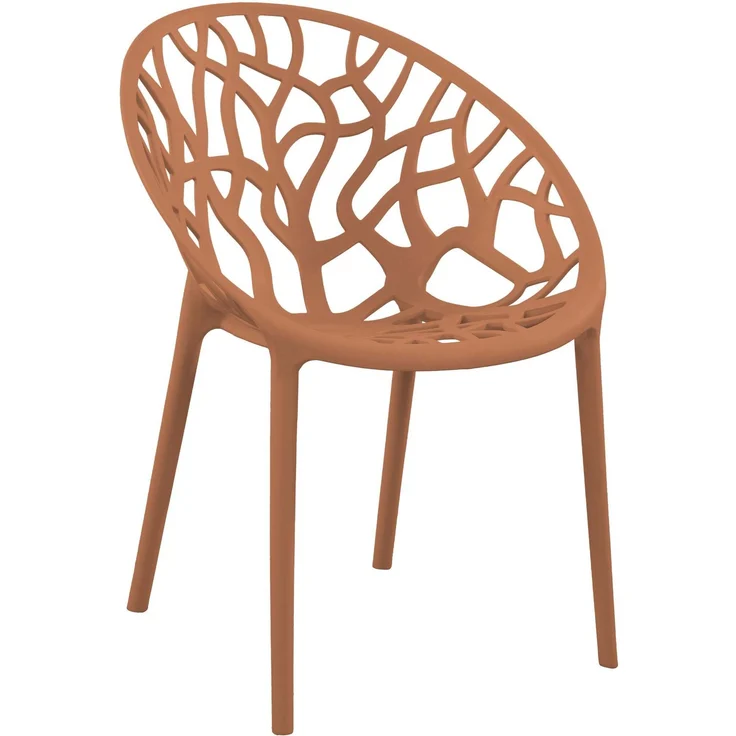 CLP Gartenstuhl Hope mit Lehne stapelbar wetterfest UV-beständig bis 150 kg,terracotta – Bild 1