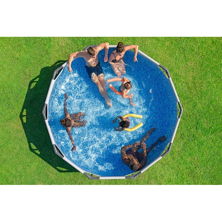 Bestway Steel Pro MAX Frame Pool ohne Pumpe Ø 305 x 76 cm, lichtgrau, rund – Bild 6
