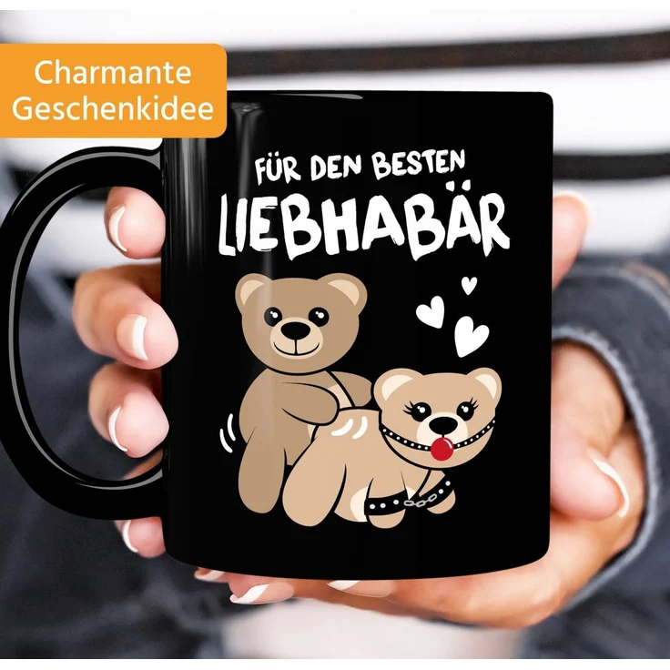 MoonWorks Tasse Kaffee-Tasse Liebe lustig Bär Geschenk Partner Mann Liebhaber, Keramik – Bild 1