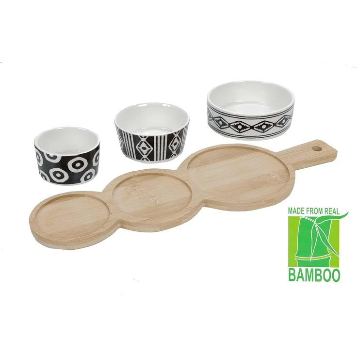 Bubble-Store Snackschale Tapas-Set, Keramik, Bambus, (Tapas Keramik-Schalen), Tapas-Schale – Bild 7